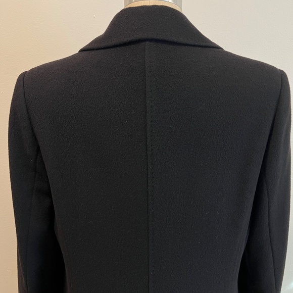 Brooks Brothers 346 Black Wool-Cashmere Blend Trench Coat, Women's Size 10 - Picture 10 of 15